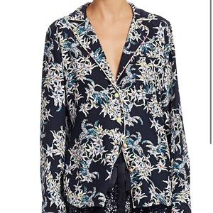 Cinq a Sept Juliet floral print silk top size large